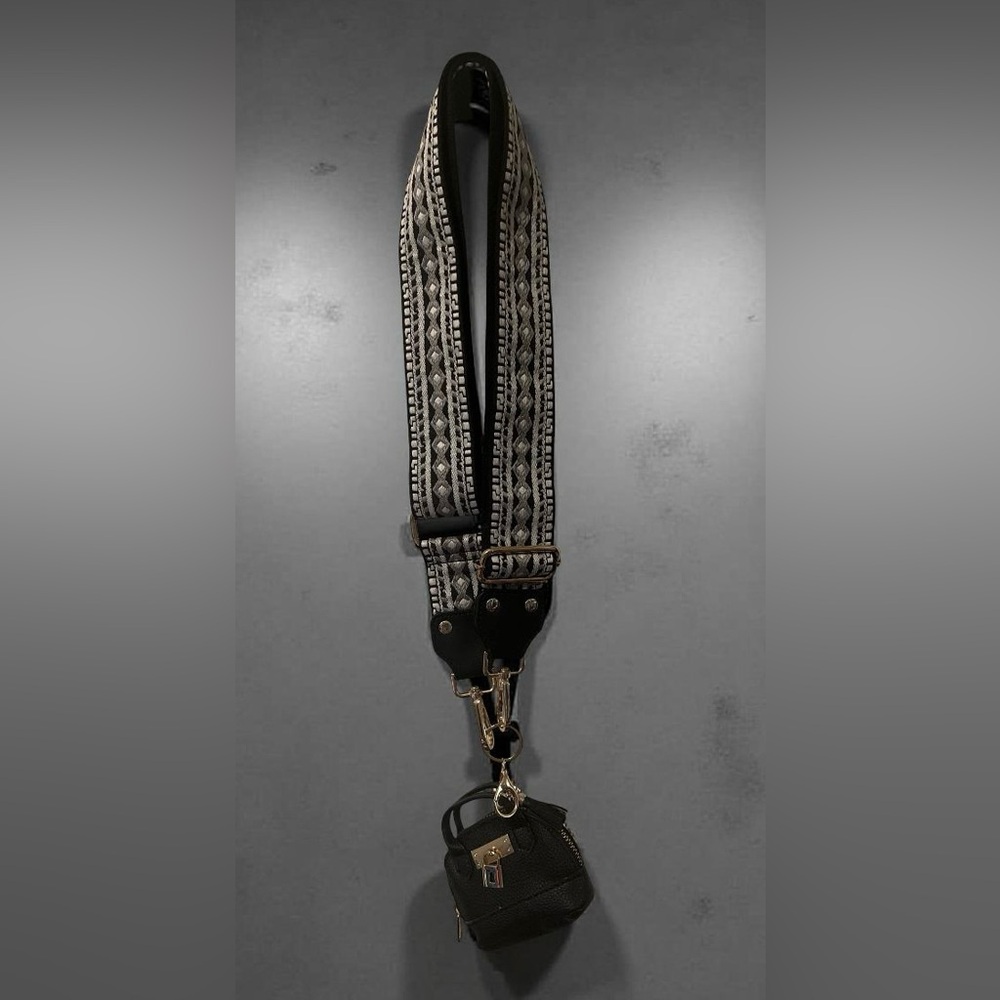 Black and White Strap with Mini Bag